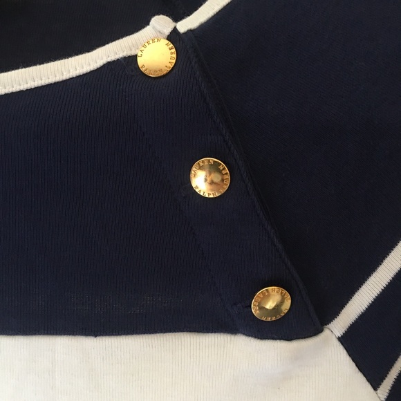 Lauren Ralph Lauren Nautical Knit 3/4 Sleeve Top - Picture 2 of 3